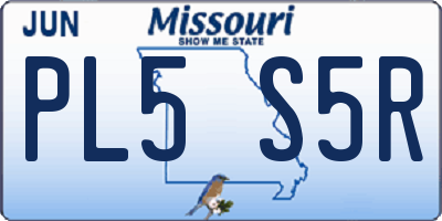 MO license plate PL5S5R