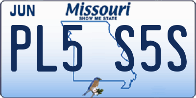 MO license plate PL5S5S