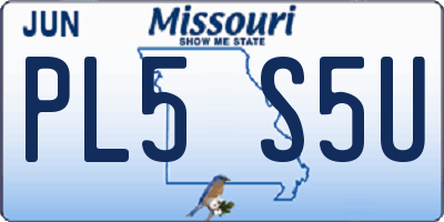 MO license plate PL5S5U