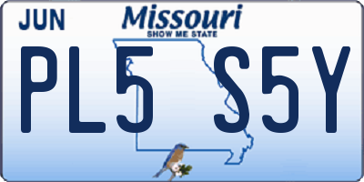 MO license plate PL5S5Y