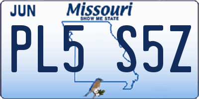 MO license plate PL5S5Z