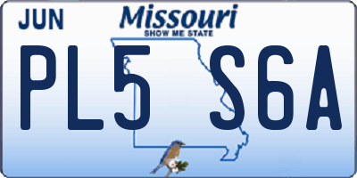 MO license plate PL5S6A