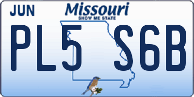 MO license plate PL5S6B