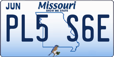 MO license plate PL5S6E