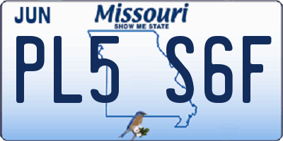 MO license plate PL5S6F