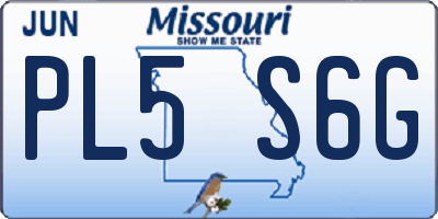 MO license plate PL5S6G