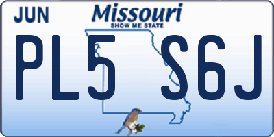MO license plate PL5S6J