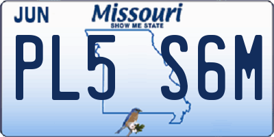 MO license plate PL5S6M