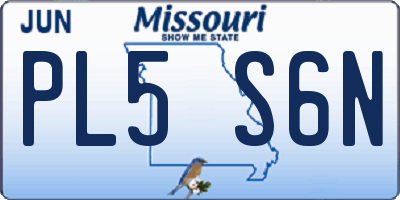 MO license plate PL5S6N