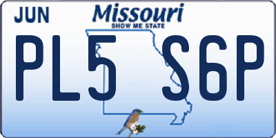 MO license plate PL5S6P