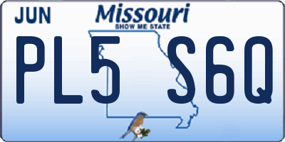 MO license plate PL5S6Q