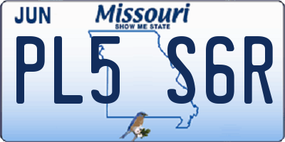 MO license plate PL5S6R
