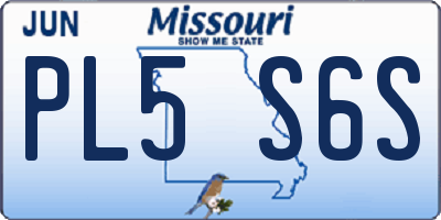 MO license plate PL5S6S