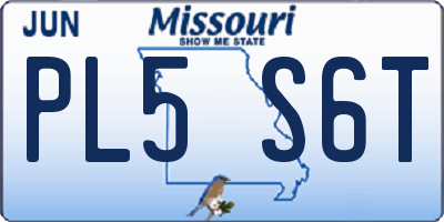 MO license plate PL5S6T