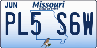 MO license plate PL5S6W