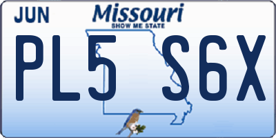 MO license plate PL5S6X