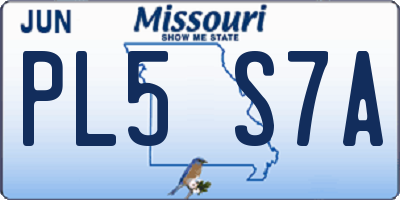 MO license plate PL5S7A