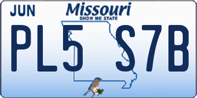 MO license plate PL5S7B