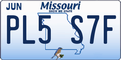 MO license plate PL5S7F