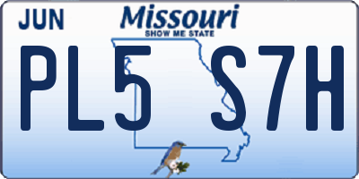 MO license plate PL5S7H