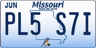 MO license plate PL5S7I
