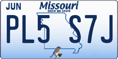 MO license plate PL5S7J