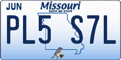 MO license plate PL5S7L
