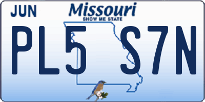 MO license plate PL5S7N