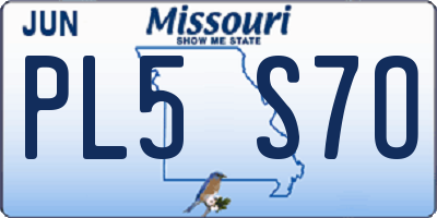 MO license plate PL5S7O