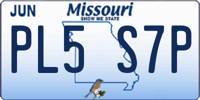 MO license plate PL5S7P