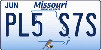 MO license plate PL5S7S