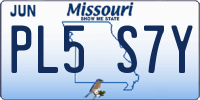 MO license plate PL5S7Y