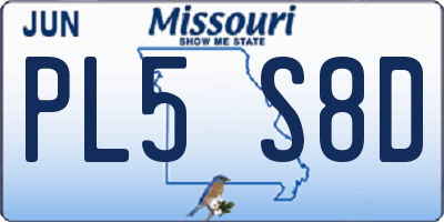 MO license plate PL5S8D