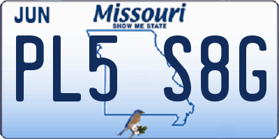 MO license plate PL5S8G