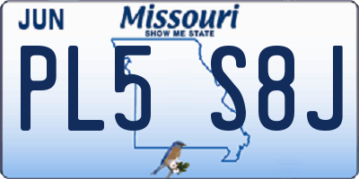 MO license plate PL5S8J