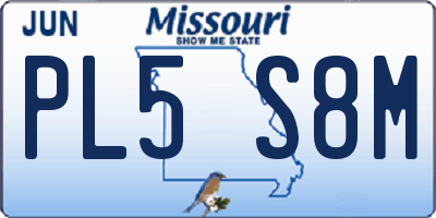 MO license plate PL5S8M