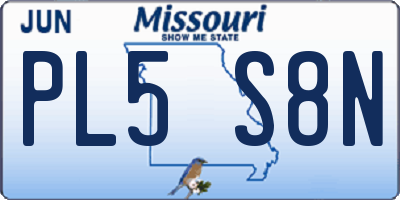 MO license plate PL5S8N