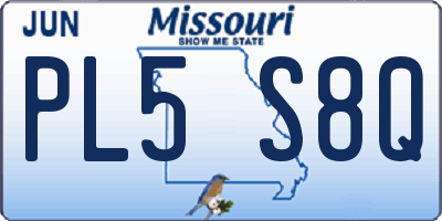 MO license plate PL5S8Q