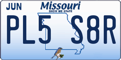 MO license plate PL5S8R