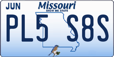 MO license plate PL5S8S