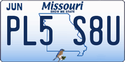 MO license plate PL5S8U