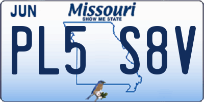 MO license plate PL5S8V