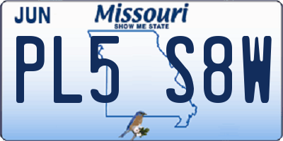 MO license plate PL5S8W