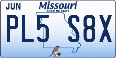 MO license plate PL5S8X