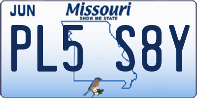 MO license plate PL5S8Y