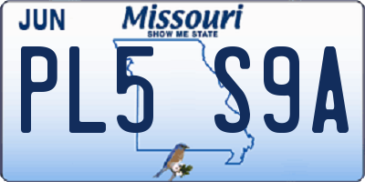 MO license plate PL5S9A