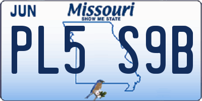 MO license plate PL5S9B