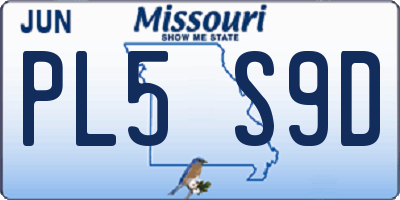 MO license plate PL5S9D