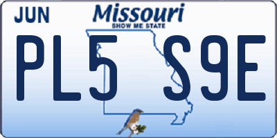 MO license plate PL5S9E