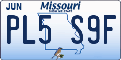 MO license plate PL5S9F